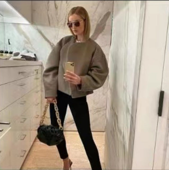 Cardigan Fashion Col Polo Oversize