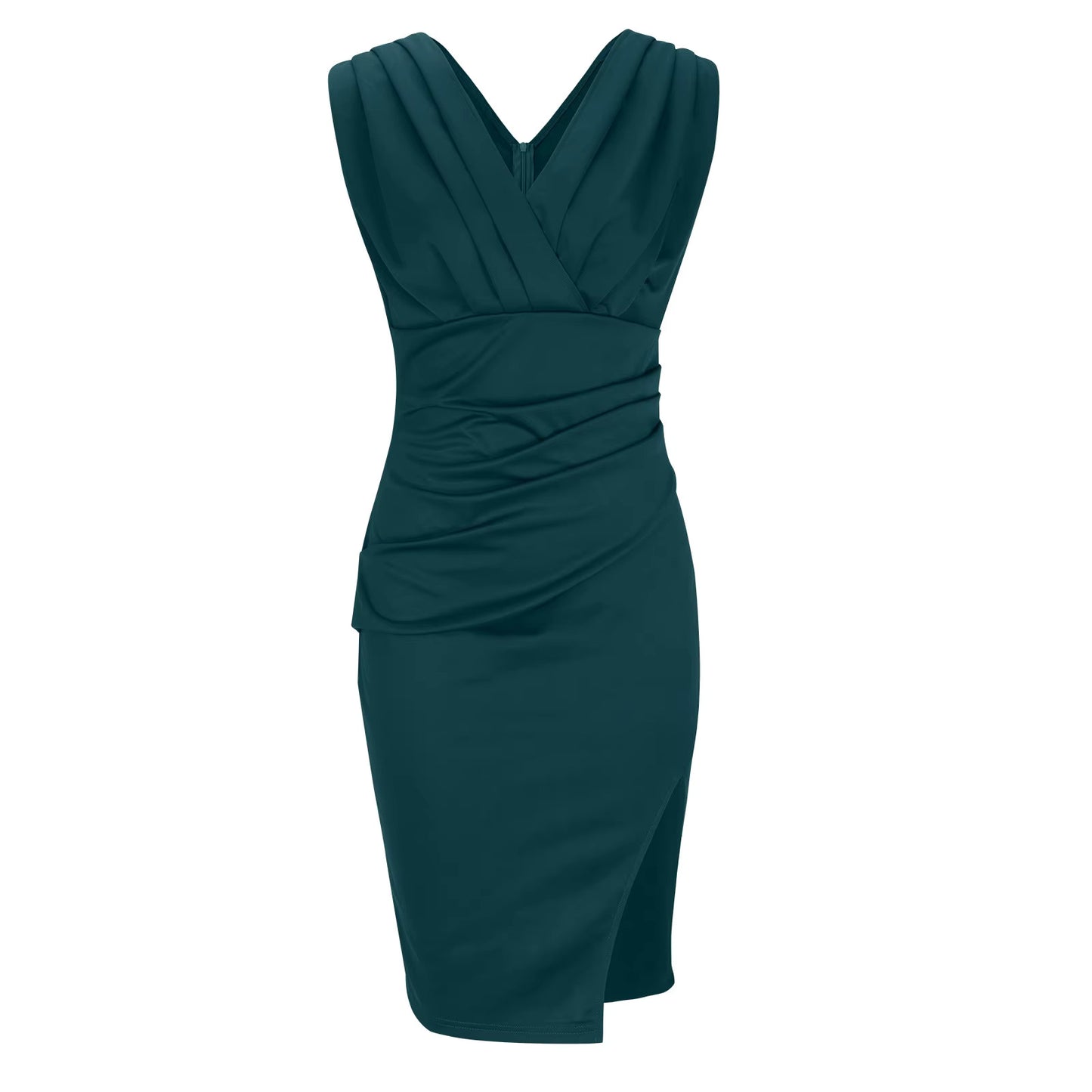 Robe Fendue Légère Sans Manches Taille Cintrée