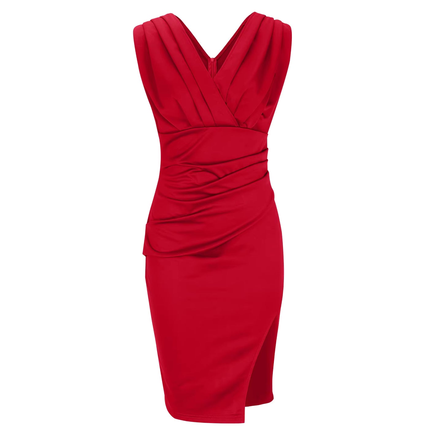 Robe Fendue Légère Sans Manches Taille Cintrée