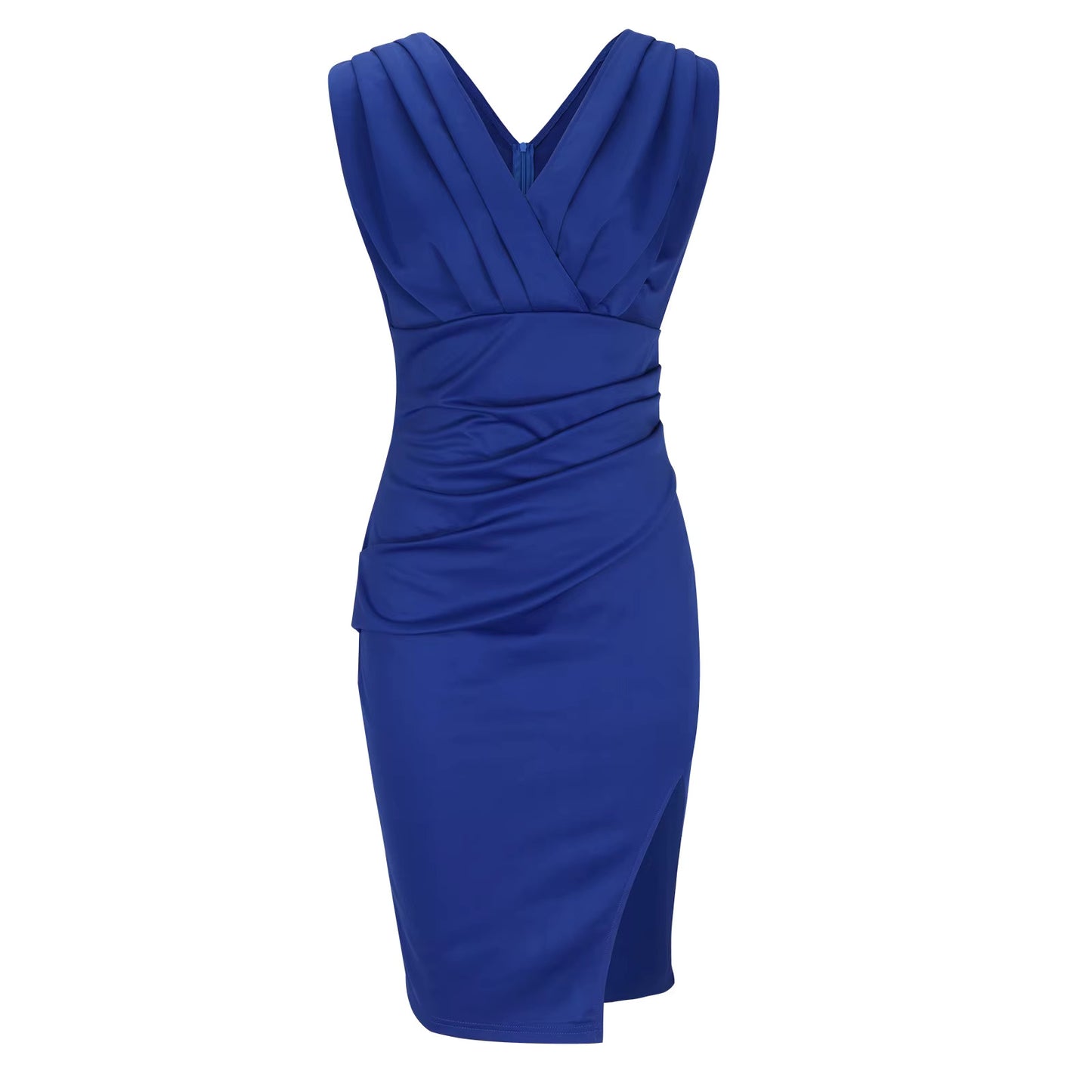 Robe Fendue Légère Sans Manches Taille Cintrée