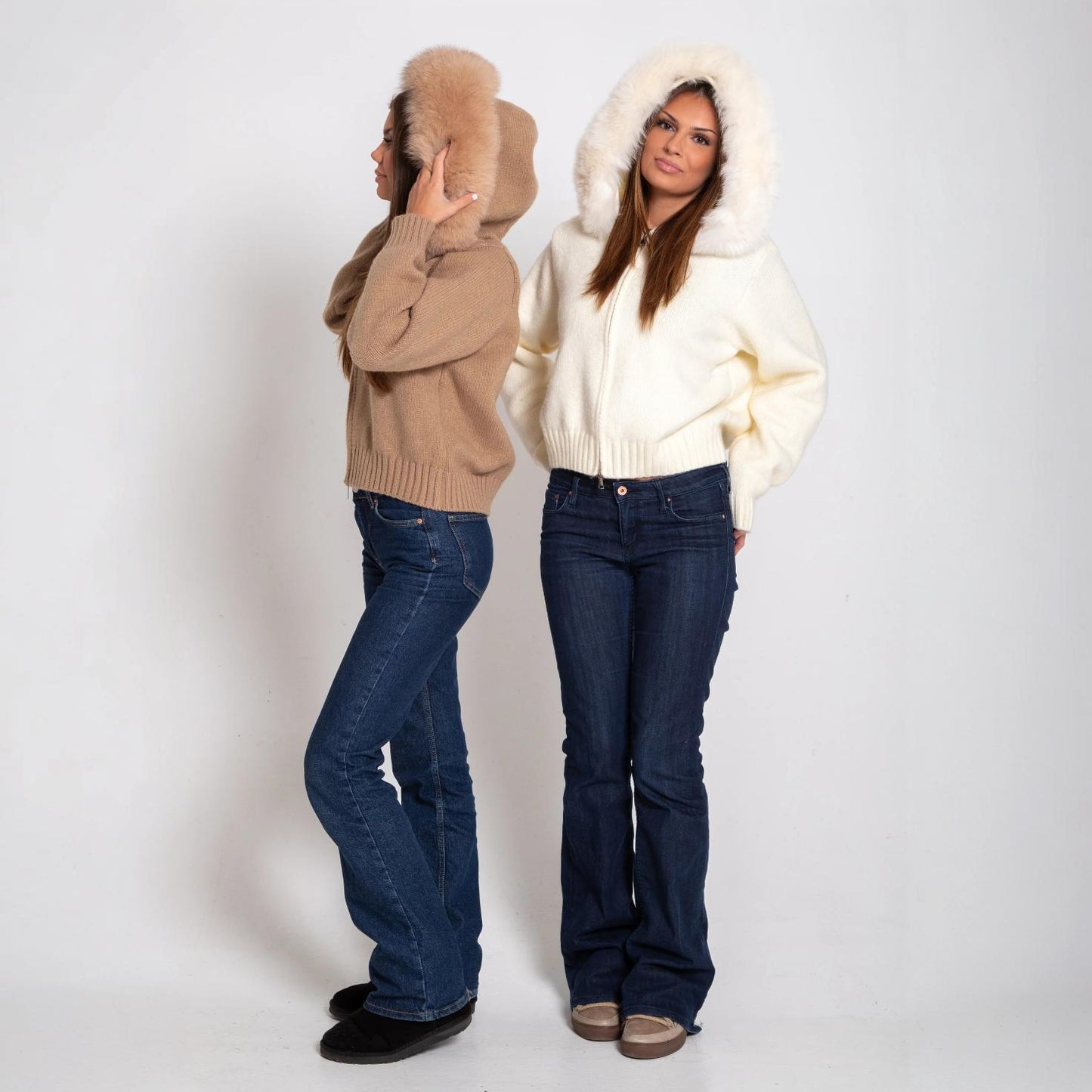 Cardigan à Capuche en Fourrure