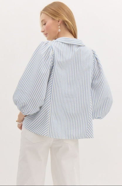 Chemise Sweet Doll, Revers Cranté et Manches Bouffantes