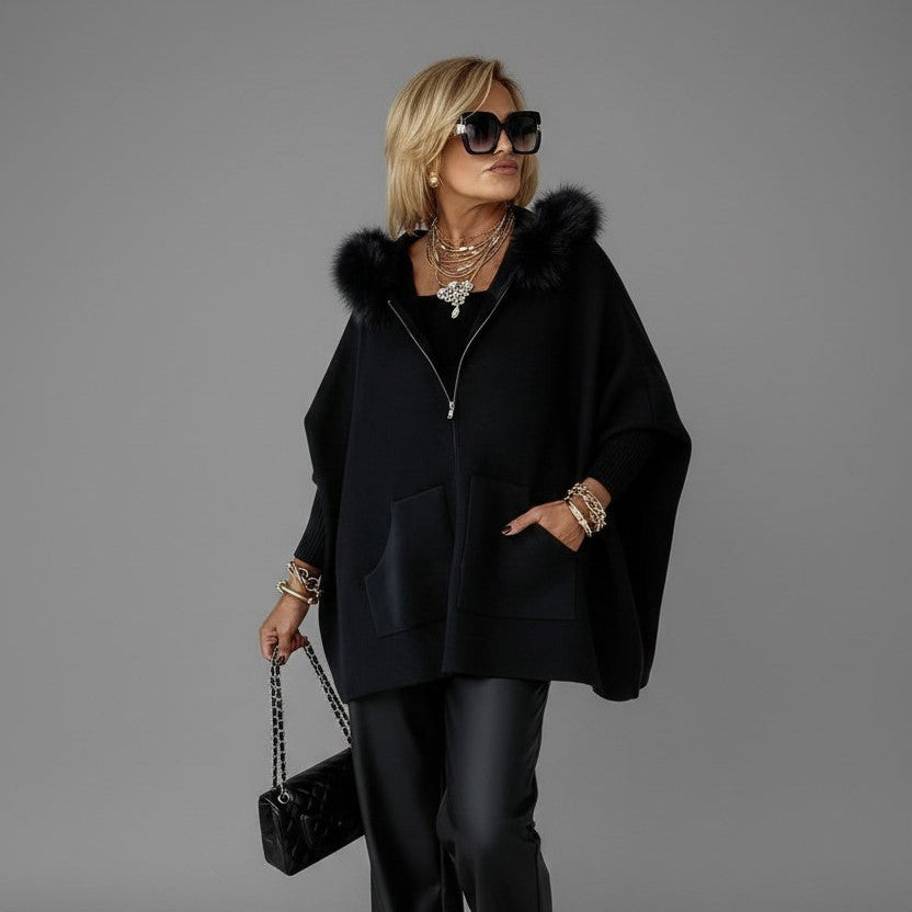 Cardigan Batwing Cocoon à Capuche