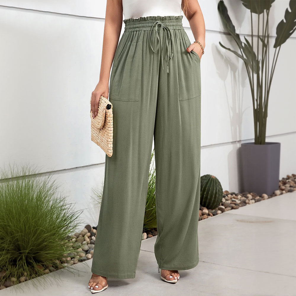 Pantalon Casual Femme – Taille Ajustable & Tombé Fluide