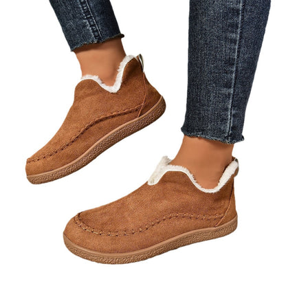 Bottes de neige à bout rond, en velours.