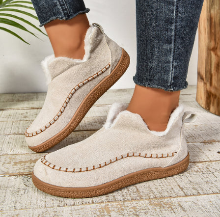 Bottes de neige à bout rond, en velours.