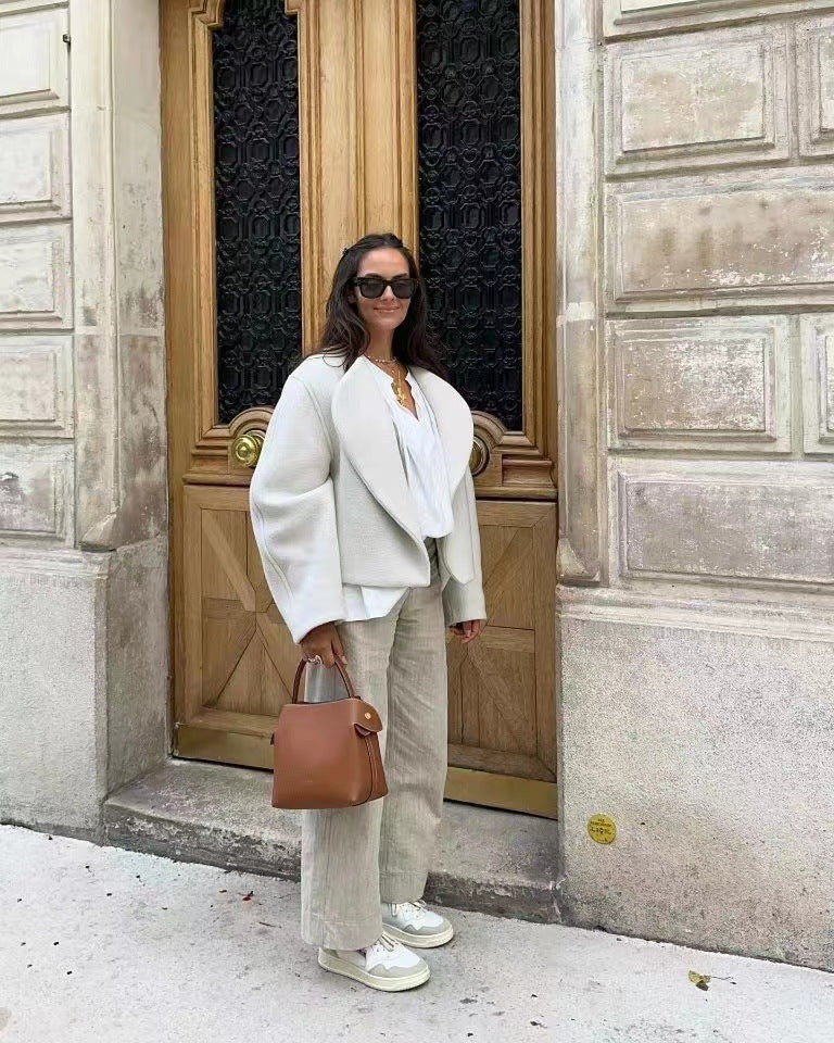 Cardigan Fashion Col Polo Oversize