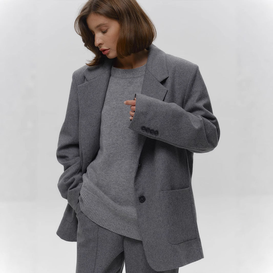 Pull-over ample et chaud, couleur unie, en maille.