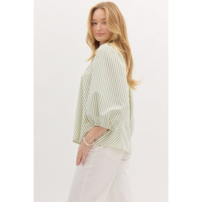 Chemise Sweet Doll, Revers Cranté et Manches Bouffantes