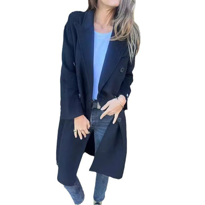 Veste Chic Mi-Longue Silhouette Élégante