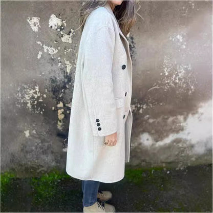 Veste Chic Mi-Longue Silhouette Élégante
