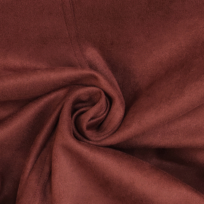 Veste courte en daim rétro à manches longues